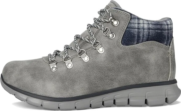 SKECHERS Synergy - Plaid Mood Women's Boots Charcoal : 9.5 B - Medium, Faux Fur/Lace/Rubber - Image 6