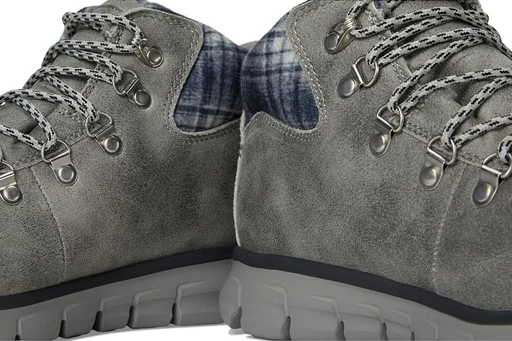 SKECHERS Synergy - Plaid Mood Women's Boots Charcoal : 9.5 B - Medium, Faux Fur/Lace/Rubber - Image 7