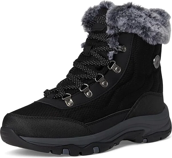 SKECHERS Trego - Stormie Women's Rain Boots Black/Black : 7.5 B - Medium, Rubber/Textile - Image 5