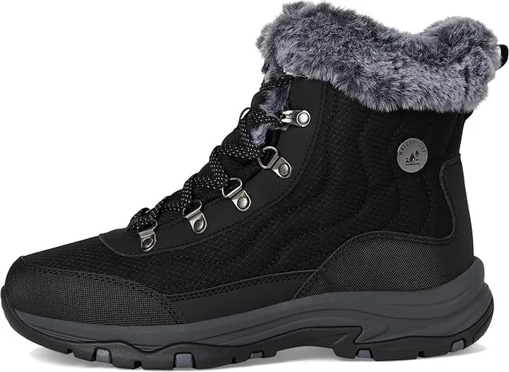 SKECHERS Trego - Stormie Women's Rain Boots Black/Black : 7.5 B - Medium, Rubber/Textile - Image 6