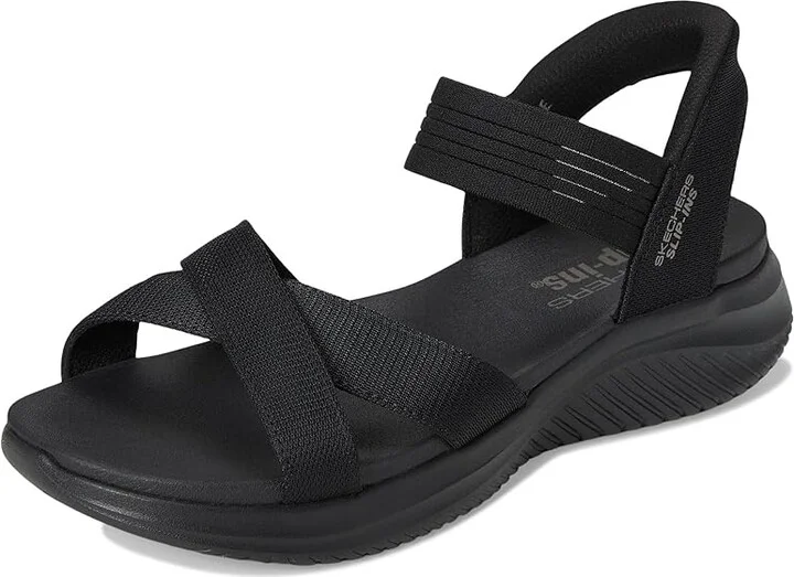 SKECHERS Ultra Flex 3.0 - Never Netter Hands Free Slip-Ins Women's Sandals Black/Black : 5 B - Medium, Rubber/Synthetic - Image 5