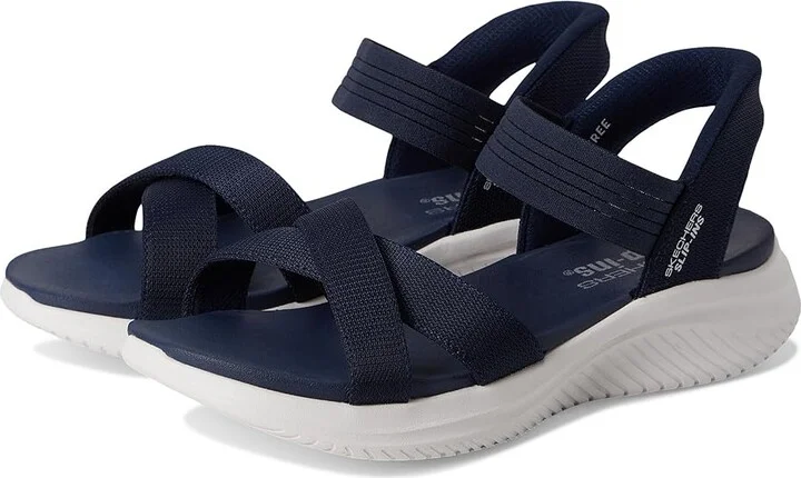 SKECHERS Ultra Flex 3.0 - Never Netter Hands Free Slip-Ins Women's Sandals Navy : 6.5 B - Medium, Rubber/Synthetic
