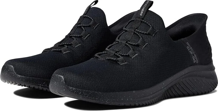 SKECHERS Ultra Flex 3.0 Right Away Hands Free Slip-Ins Men's Shoes Black/Black : 7.5 D - Medium, Textile