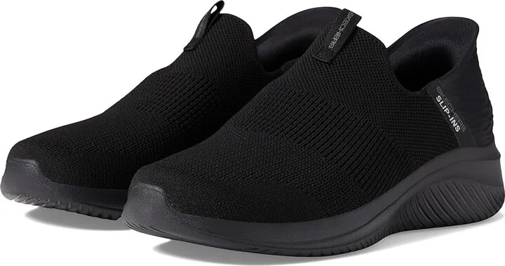 SKECHERS Ultra Flex 3.0 Smooth Step Hands Free Slip-Ins Men's Shoes Black/Black : 6.5 EE - Wide, Synthetic/Textile