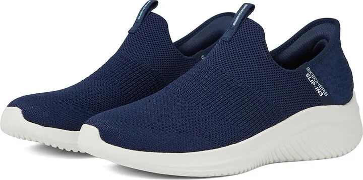 SKECHERS Ultra Flex 3.0 - Smooth Step Hands Free Slip-Ins Women's Shoes Navy : 5 C - Wide, Textile