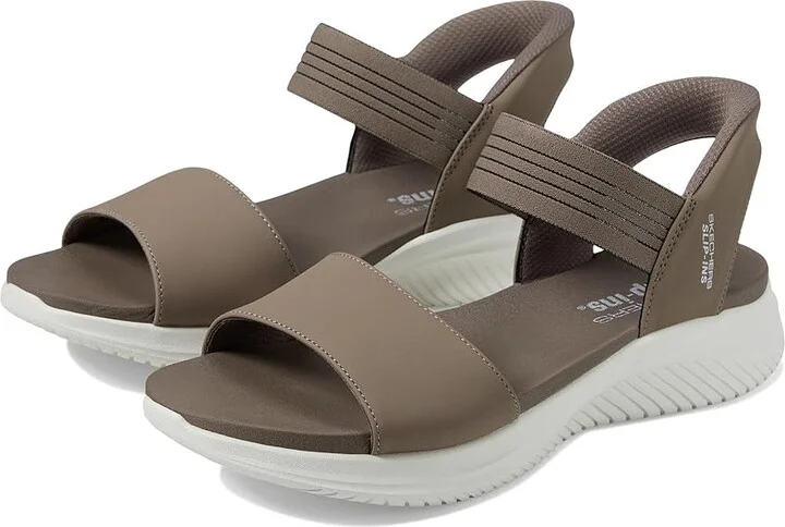 SKECHERS Ultra Flex 3.0 - Summerville Hands Free Slip-Ins Women's Shoes Dark Taupe : 6 B - Medium