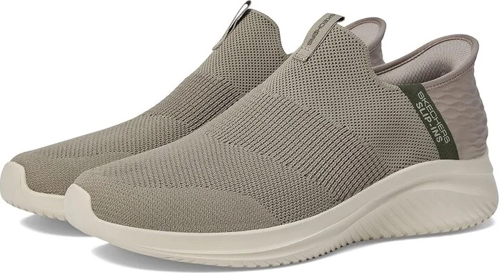 SKECHERS Ultra Flex 3.0 Viewpoint Hands Free Slip-Ins Men's Shoes Taupe/Olive : 7 D - Medium, Textile
