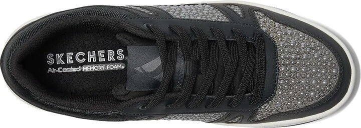 SKECHERS Uno Court - Opulent Pearls Women's Shoes Black : 9 B - Medium, Lace/Polyester/Rubber - Image 2