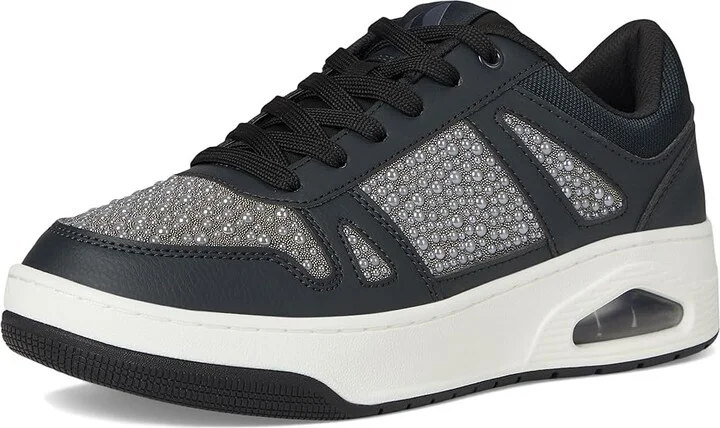 SKECHERS Uno Court - Opulent Pearls Women's Shoes Black : 9 B - Medium, Lace/Polyester/Rubber - Image 5