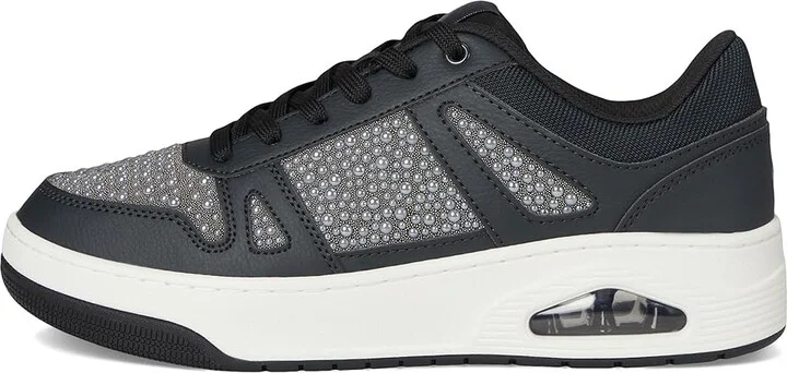 SKECHERS Uno Court - Opulent Pearls Women's Shoes Black : 9 B - Medium, Lace/Polyester/Rubber - Image 6