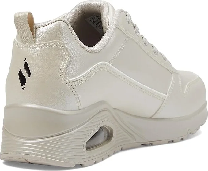 SKECHERS Uno-Galactic Gal Women's Shoes White : 7.5 B - Medium, Leather - Image 4