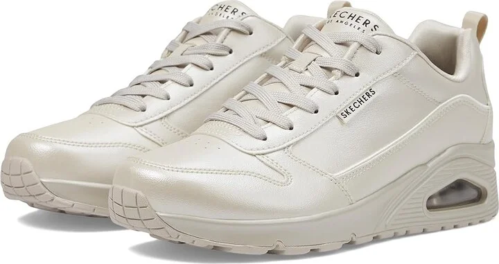 SKECHERS Uno-Galactic Gal Women's Shoes White : 7.5 B - Medium, Leather