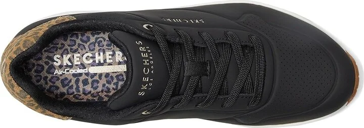 SKECHERS Uno - Jungle Nite Women's Shoes Black/Leopard : 9 B - Medium, Synthetic - Image 2
