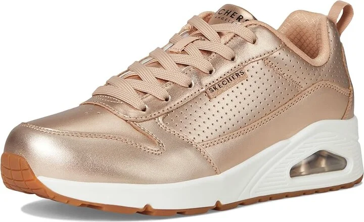 SKECHERS Uno - Metallixs Women's Shoes Rose Gold : 8 B - Medium, Leather - Image 5