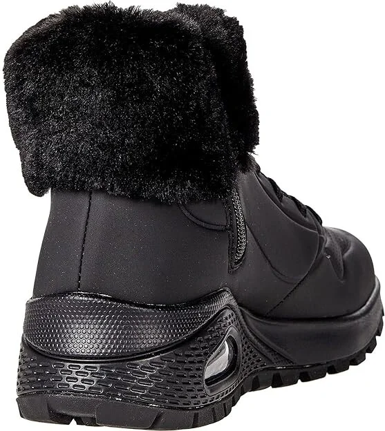 SKECHERS Uno Rugged - Fall Air Women's Shoes Black/Black : 6.5 B - Medium, Textile/Synthetic - Image 4