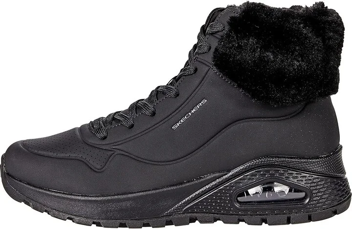 SKECHERS Uno Rugged - Fall Air Women's Shoes Black/Black : 6.5 B - Medium, Textile/Synthetic - Image 6