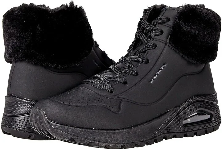 SKECHERS Uno Rugged - Fall Air Women's Shoes Black/Black : 6.5 B - Medium, Textile/Synthetic