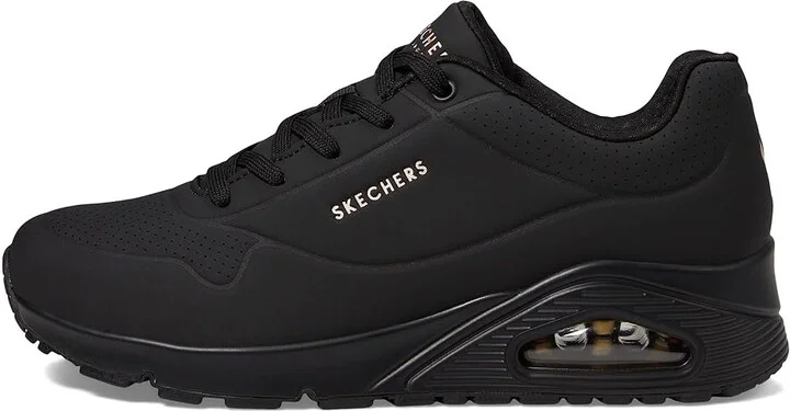 SKECHERS Uno - Stand On Air Women's Shoes Black/Black : 5.5 B - Medium, Leather/Synthetic - Image 6