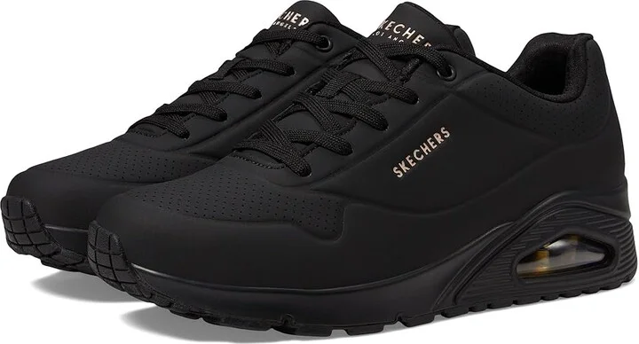 SKECHERS Uno - Stand On Air Women's Shoes Black/Black : 5.5 B - Medium, Leather/Synthetic