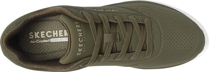 SKECHERS Uno - Stand On Air Women's Shoes Olive : 5 B - Medium, Leather/Synthetic - Image 2