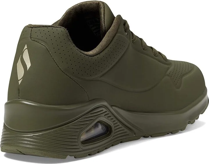 SKECHERS Uno - Stand On Air Women's Shoes Olive : 5 B - Medium, Leather/Synthetic - Image 4