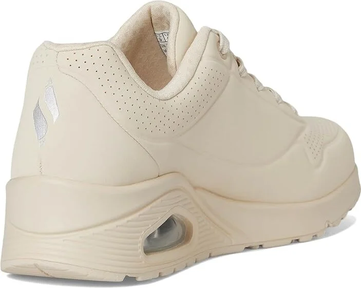 SKECHERS Uno - Stand On Air Women's Shoes White : 10 B - Medium, Leather/Synthetic - Image 4
