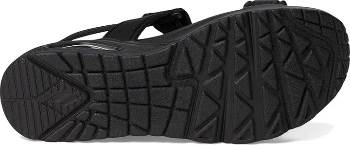 SKECHERS Uno - Summer Stand2 Women's Sandals Black/Black : 9 B - Medium, Leather/Rubber - Image 3