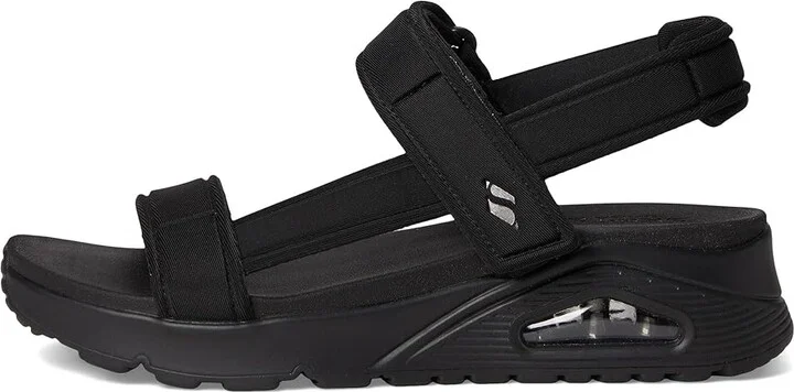 SKECHERS Uno - Summer Stand2 Women's Sandals Black/Black : 9 B - Medium, Leather/Rubber - Image 6