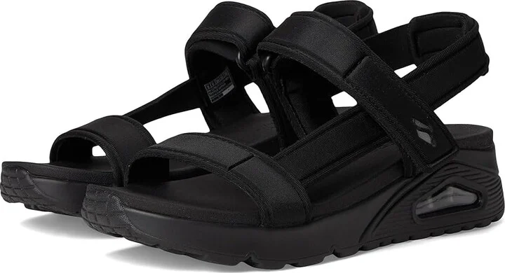 SKECHERS Uno - Summer Stand2 Women's Sandals Black/Black : 9 B - Medium, Leather/Rubber