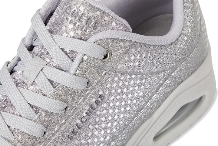 SKECHERS Uno Women's Shoes Silver : 9.5 B - Medium - Image 7