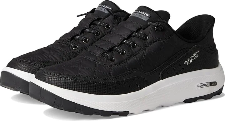 SKECHERS Urban Explore Hands Free Slip-Ins Women's Shoes Black/White : 7 B - Medium, Leather/Synthetic
