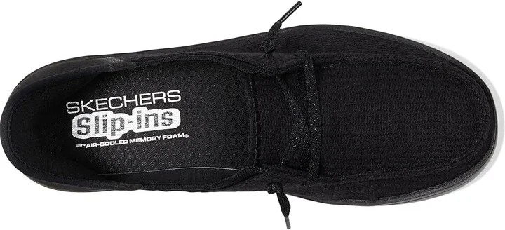 SKECHERS Venice - Coastal Groove Hands Free Slip-Ins Women's Shoes Black/Black : 5 B - Medium, Synthetic/Textile - Image 2