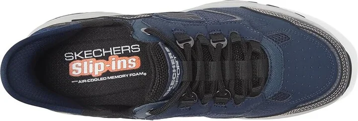 SKECHERS Vigor 3.0 Drafting Hands Free Slip-Ins Men's Shoes Navy/Black : 7 D - Medium, Leather/Synthetic/Textile - Image 2