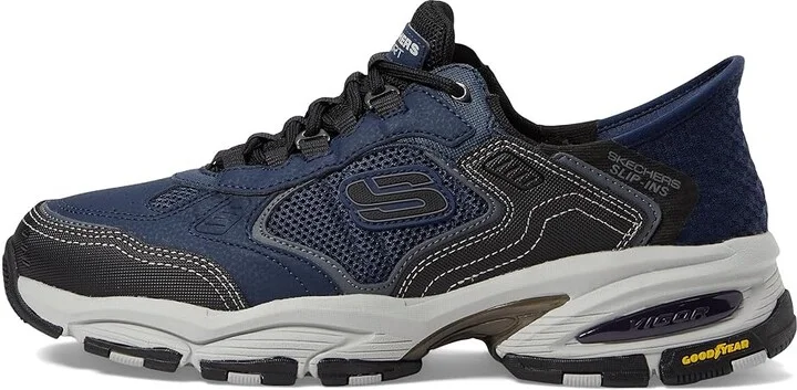 SKECHERS Vigor 3.0 Drafting Hands Free Slip-Ins Men's Shoes Navy/Black : 7 D - Medium, Leather/Synthetic/Textile - Image 6