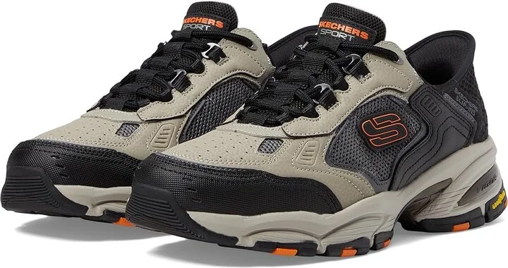 SKECHERS Vigor 3.0 Drafting Hands Free Slip-Ins Men's Shoes Taupe/Black : 7 D - Medium, Leather/Synthetic/Textile