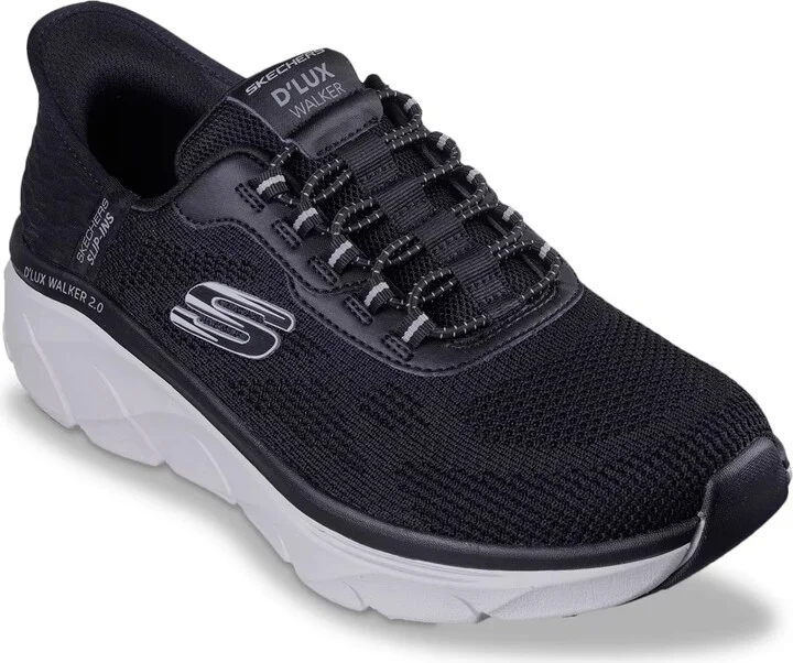 Skechers Wide Width Hands Free Slipins Relaxed Fit D'Lux Walker 2.0 Rezinate Sneaker