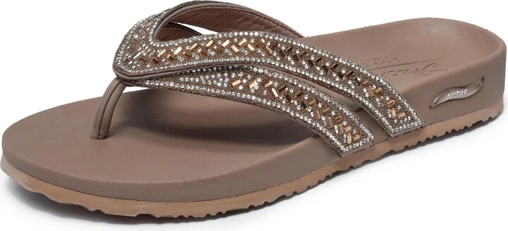 Skechers Women's Arch FIT Meditation-True GEM Flip-Flop