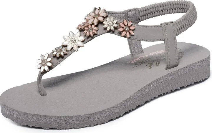 Skechers Women's Meditation-Happy Daisies Flip-Flop