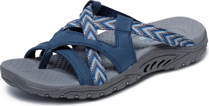 Skechers Women's Reggae-SOUNDPROOF-Thong Slide Multi-Strap Sandal