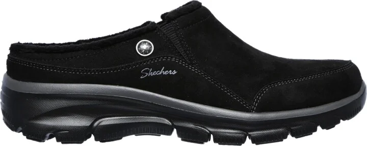 Skechers Women's Relaxed Fit: Easy Going-Latte Suede Fur Slip-On Clogs with Air Cooled Insole Mule