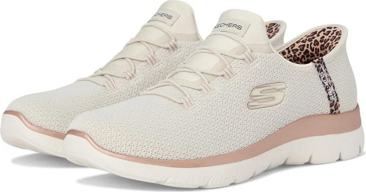 SKECHERS Women's Summits Leopard Chic Hands Free Slip-INS Sneaker