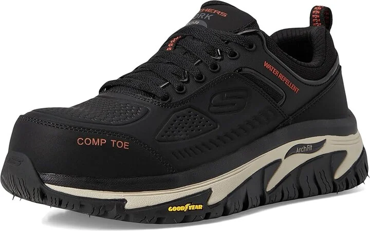 SKECHERS Work Arch Fit Road Walker Comp Toe Men's Shoes Black : 10 D - Medium, Textile/Synthetic/Leather - Image 5