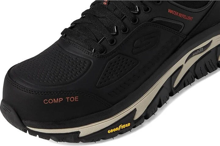 SKECHERS Work Arch Fit Road Walker Comp Toe Men's Shoes Black : 10 D - Medium, Textile/Synthetic/Leather - Image 7