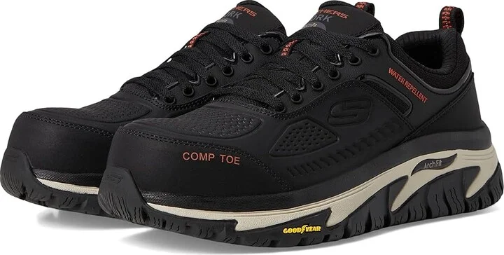 SKECHERS Work Arch Fit Road Walker Comp Toe Men's Shoes Black : 10 D - Medium, Textile/Synthetic/Leather