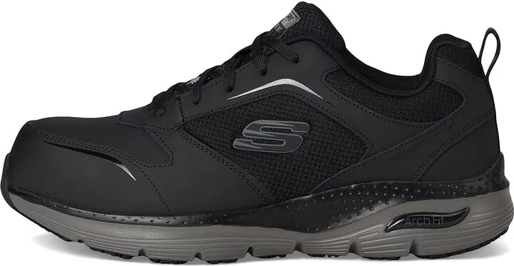 SKECHERS Work Arch Fit SR Comp Toe Men's Shoes Black/Charcoal : 9 D - Medium, Textile/Synthetic/Leather - Image 6