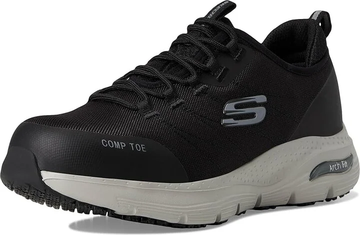 SKECHERS Work Arch Fit SR Composite Toe Women's Shoes Black/Gray : 5 B - Medium, Textile/Synthetic - Image 5