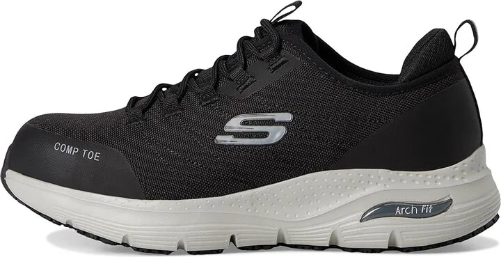 SKECHERS Work Arch Fit SR Composite Toe Women's Shoes Black/Gray : 5 B - Medium, Textile/Synthetic - Image 6