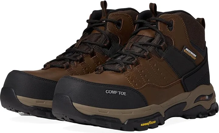 SKECHERS Work Arch Fit Tarver Comp Toe Men's Work Boots Brown : 7 D - Medium, Synthetic