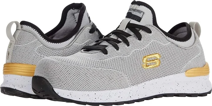 SKECHERS Work Bulkin - Balran Comp Toe Women's Shoes Gray/Black : 8 B - Medium, Textile