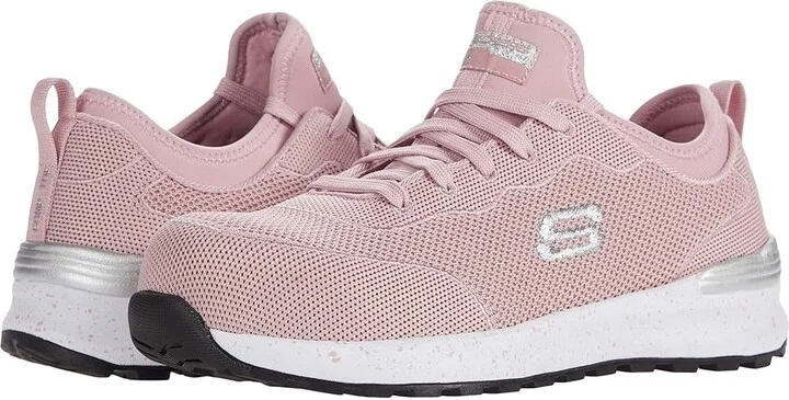 SKECHERS Work Bulkin - Balran Comp Toe Women's Shoes Pink : 7.5 B - Medium, Textile